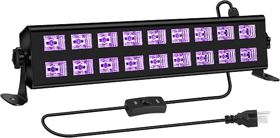 54W 18LEDs Aluminum Heat Dissipation Black Light Bar for Glow Party
