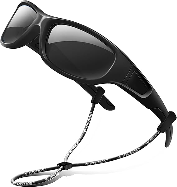 RIVBOS Kids Sunglasses Polarized UV400 TPE with Strap for Boys Girls RBK037