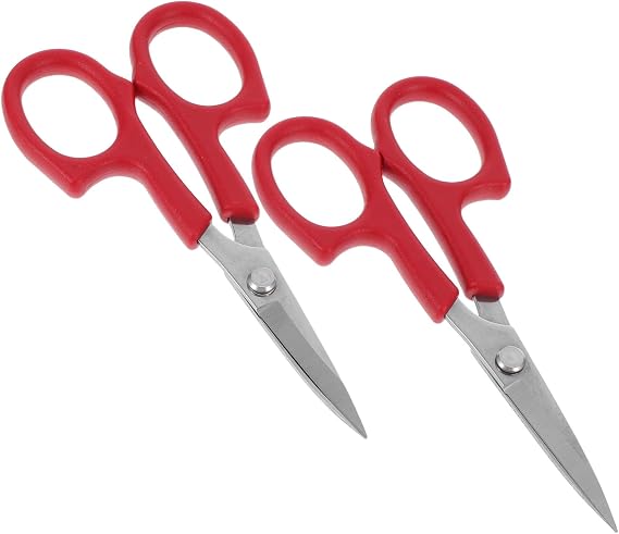 2pcs Brow Scissors Stainless Steel Eyebrow Trimmer Beauty Scissors for Men and Women Curved and Straight Design for Facial Hair Grooming Portable and Durable