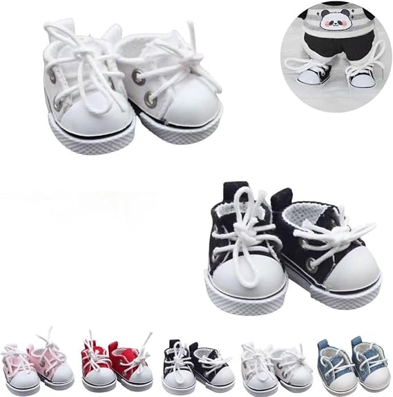 2 Pairs Cute Doll Shoes for Labubu, Mini Shoes for 17cm Labubu Clothes Accessories, Mini Finger Shoes for Labubu Doll Accessories Dress up Unique Style