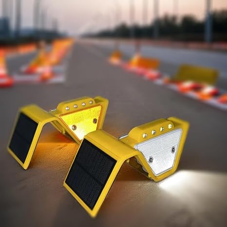 5pcs Double-Sided Solar LED Guardrail Delineator Eflector Solar Warning Highway Side Light for Highway Safety