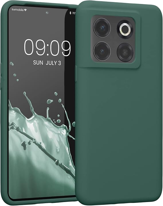 kwmobile Case Compatible with OnePlus 10T 5G Case - TPU Silicone Phone Cover with Soft Finish - Forest Green