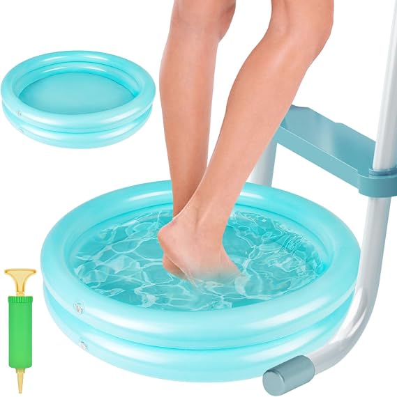 2 Pack Inflatable Pool Foot Bath Basin, Swimming Pool Clean Feet