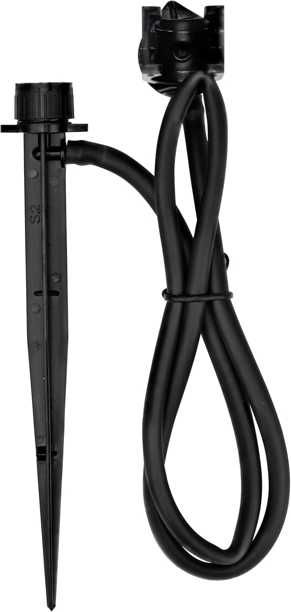 Raindrip A156CPUB Adjustable Flow Bubbler Assembly, Full-Circle Pattern, 8 Stream, with 1/4 in. Clamp N Pierce Inlet on 6 in. Stake
