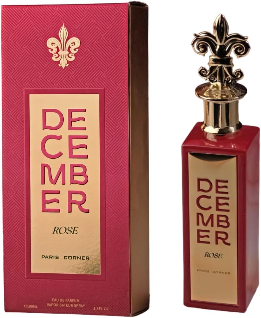 Paris Corner DECEMBER ROSE EDP 3.4 Fl Oz Unisex Long Lasting Scent Fragrance Perfumes