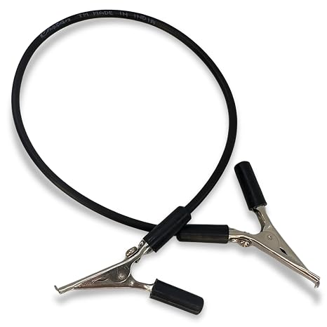 Eisco Labs - 4mm Connecting Leads 12" Black Insulated Alligator Clip Wires, Electrical Test Leads, Jumper Wires, Circuit Testing Clips, DIY Electronics Cables for Lab, STEM, Experiments, Prototyping