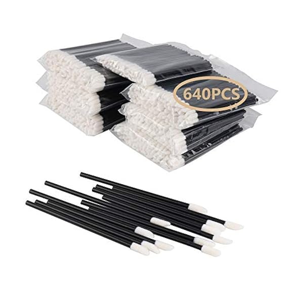 640PCS Disposable Lip Brushes Make Up Brush Lipstick Applicators Wands Makeup Applicators Brushes Lip gloss Applicators Tester Wands Tool Kits Makeup Beauty Tool Kits Black