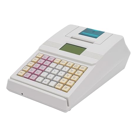 Electronic Register,48 Keys CashRegister Drawer,Coin Drawer with LCM&LED Screen,4 Bill 5 Coin Tray,Quick Load Thermal Printer,Key,Black (Register)
