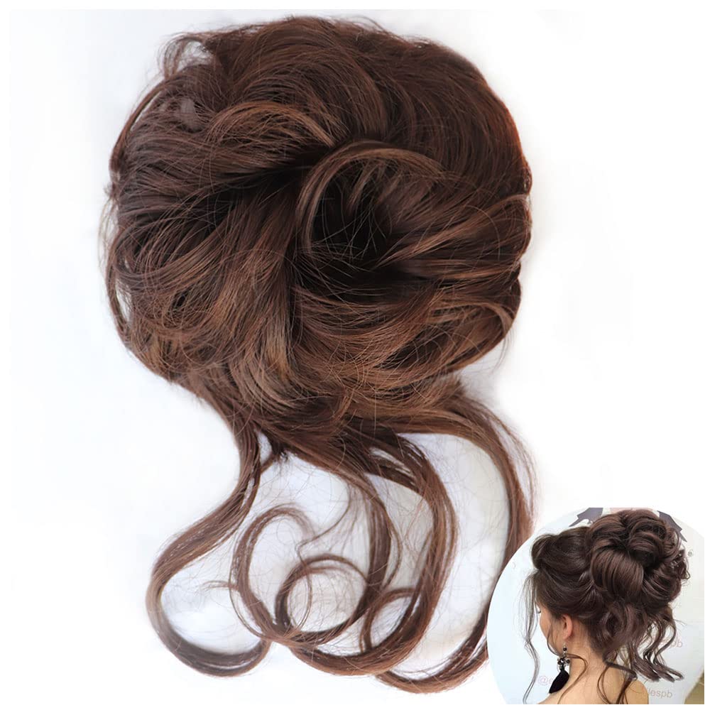 Messy Curly Hair Bun, Galina`s Beauty Updo Messy Bun Hair Piece Faux Hair Scrunchies for Women with Thin Short Hair, Fake Hair Bun Extension