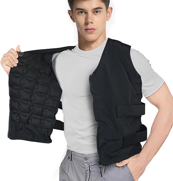 WORLD-BIO Instant Cooling Vest with 84 Ice Cells, Adjustable Unisex Cold Vest for Hot Weather, Reusable Cooling Gear for Outdoor Work (Black)