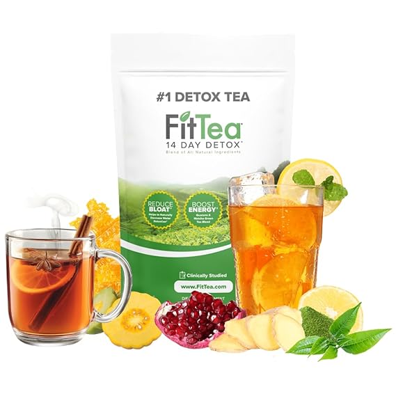 The ORIGINAL FitTea 14 Day Detox Tea for Weight Loss and Belly Fat - Detox Cleanse Weight Loss Tea for Women and Men - Clinically Tested Slim Tea Detox Drink