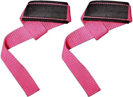 Weightlifting Straps with Neoprene Padding, 18-Inch Non-Slip Cotton Webbing, Lasso Style Wrist Straps for Deadlifts, Pull Ups and Powerlifting, 1 Pair