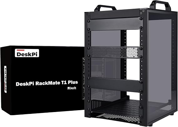 GeeekPi 8U Server Rack Cabinet, DeskPi RackMate T1 Plus,10 inch Network Rack for Servers, Network, A/V Equipment, 10.23inch/260mm Depth (Black)