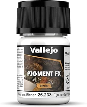 Vallejo - Pigment Binder, 1.18 Fl. Oz. (35 ml) Pot, Medium Pigment Fixing for Model Weathering and Hobby Building
