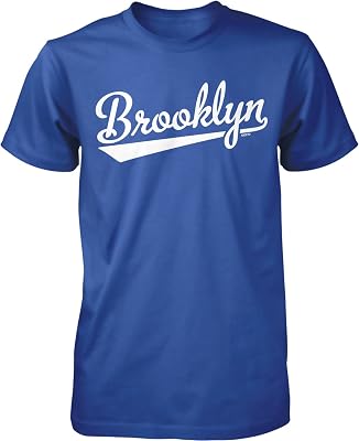 NOFO Clothing Co Brooklyn Script Baseball Font Mens T-Shirt, XXL Royal