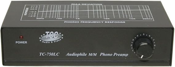 Technolink TC-750LC Audiophile RIAA Phono Preamp with Output Level Control, 85dB S/N; Black or Silver, Your Choice (Black)