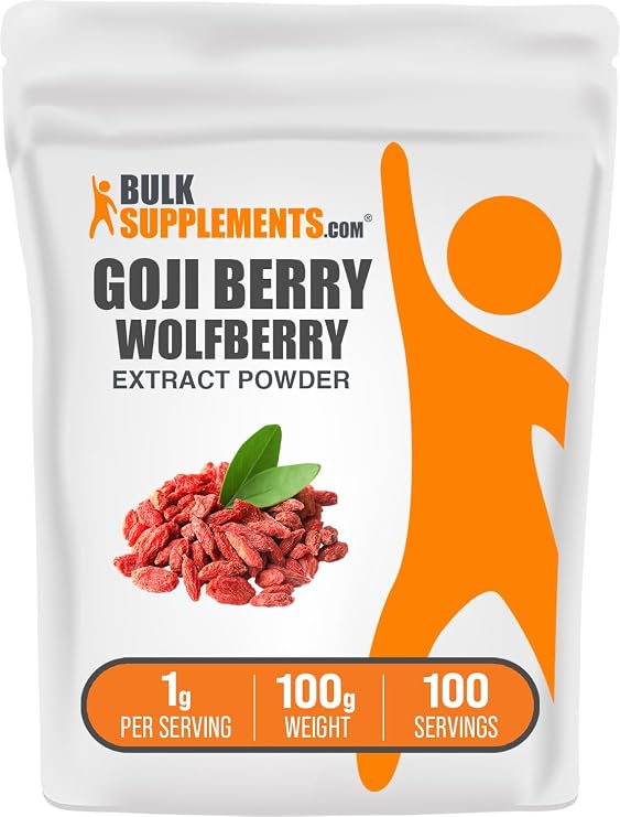Wolfberry Extract Powder -Goji Berries Supplement, Fruit Powder - Vegan & Gluten Free, 1g per Serving, 100g (3.5 oz) (Pack of 1)