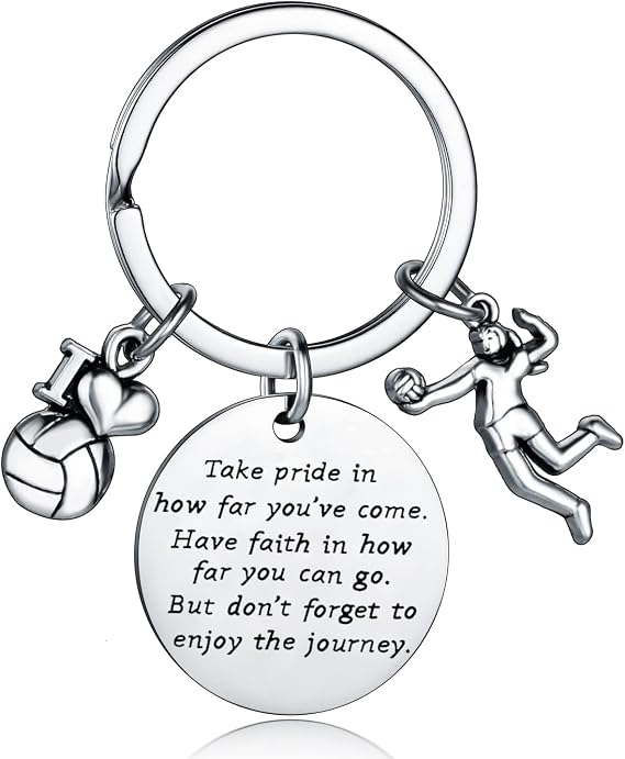 YEEQIN Volleyball Player Gifts: Inspirational Keychains for Volleyball & Softball Lovers