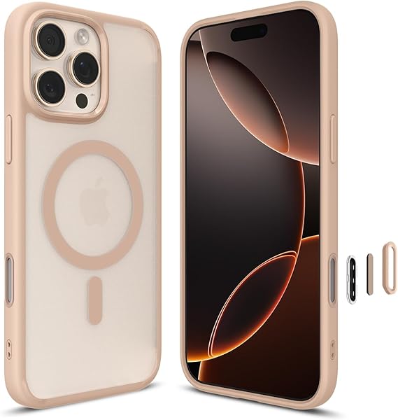 Spigen iPhone 16 Pro Max ile Uyumlu MagSafe Kılıf Ultra Hybrid T Frost Mag Fit Kamera Kontrol Sararmaya Dayanıklı Mat Gül Rengi Şeffaf Kapak - ACS09069 (Spigen TR Garantili)