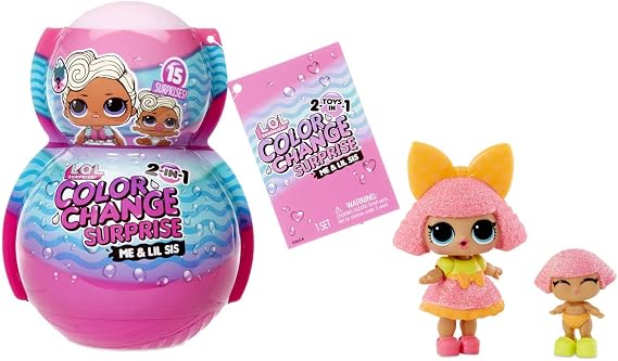 L.O.L. Surprise! Me & My Lil Sis Color Change SurpriseTM with 15 Surprises - Great Gift for Kids Ages 4+, Multicolor