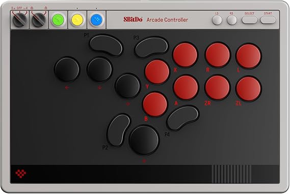 8Bitdo All Button Arcade Stick Bluetooth Wireless Nintendo Switch, PC, macOS, Steam & Raspberry Pi Compatible
