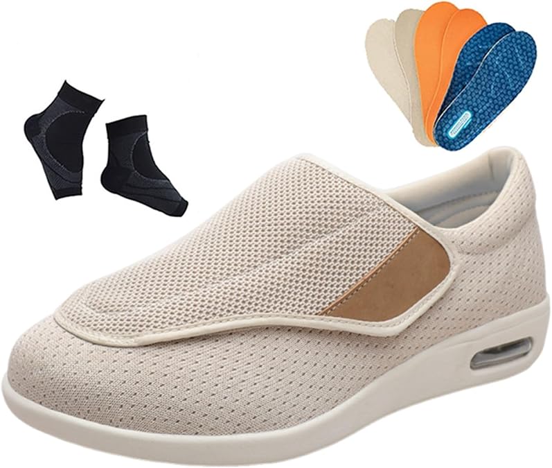 Yytcsjz Diabetic Orthopedic Shoes, Men's Mesh Breathable Wide Adjustable Diabetic Walking Shoes, Arthritis Edema Breathable Hospital Sneakers, Parents for Elderly Health