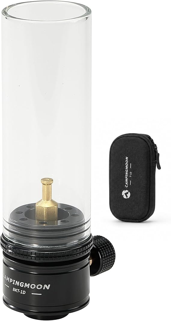 CAMPINGMOON Gas Candle Lantern for EN417 Canisters with EVA Case (Black)