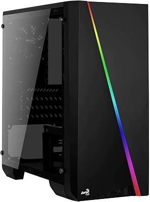 Aerocool Cylon Mini Micro ATX RGB PC Gaming Case, Full Tempered Glass Side Window, 13 Lighting Modes, 1 x 80mm Black Fan Included, Built with Gamers in Mind | Black