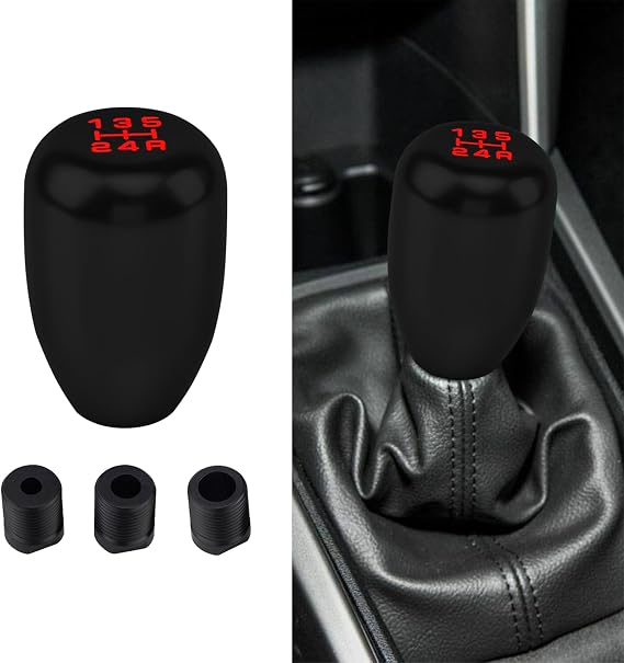 Car Gear Shift Knobs, Manual Gear Shift Knobs Replacement, Universal Car Accessories Interior Stick Shift Knob, Manual 5 Speed Universal Gear Stick Shift Knob for Car Truck SUV (Black)