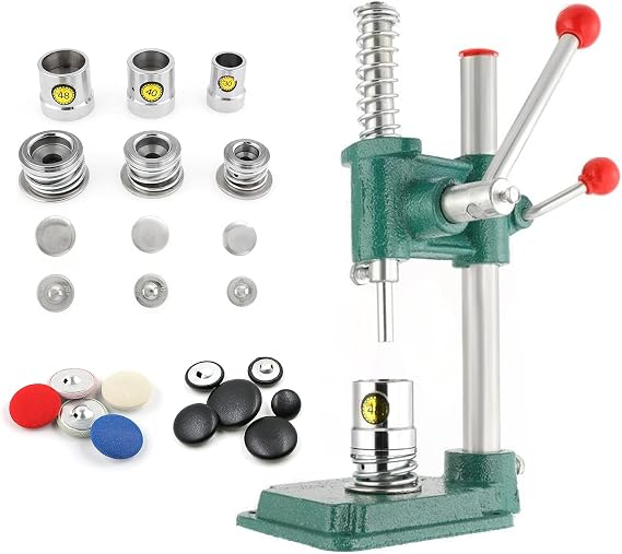 Fabric Button Maker Machine,Button Maker Handmade Fabric Covered Button DIY Tool,Upholstery Fabric Covered Button Maker Kit with 300 Pcs Buttons and 3 Molds (18, 25, 30mm) for Clothes,Doll