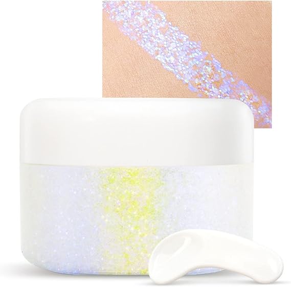 Holographic Body Glitter Gel for Body Face Hair Lip Makeup, Sparkling Glitter Long-Lasting Waterproof Liquid Sequins for Women Girls Perfect for Music Festival Halloween Concerts Art Party(03)