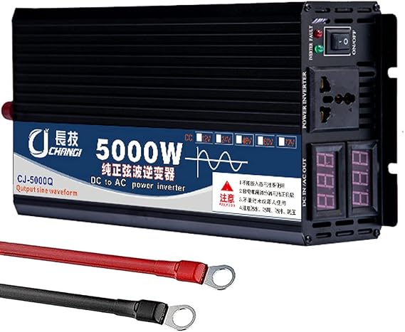 Power Inverters,Pure Sine Wave Inverter 3000W 4000W 5000W,Power Inverter for Car Dc 12V/24V/48V/60V to 110V220V Ac Car Converter with,for Travel/Camping,60Vto220v-5000W