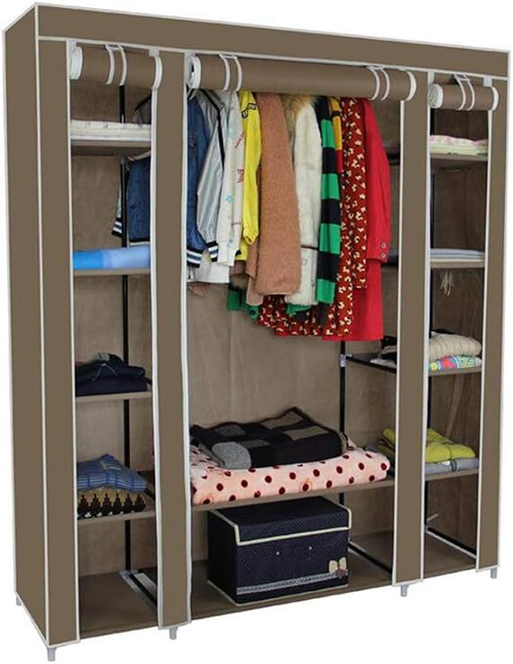 Cloth Wardrobe, Clothes Closet Non-Woven Portable Closet Wardrobe Storage Closet Standing Closet Fabric Cabinet Portable Wardrobe,A_170*150 * 45cm