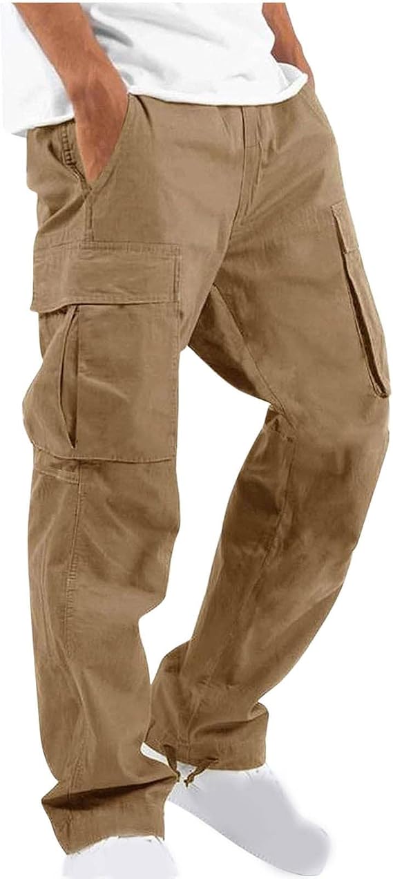 Cargo Pants for Men Casual Straight Leg Pant with Pockets Hiking Joggers Sweatpants Athletic Stretch Tactical Pants