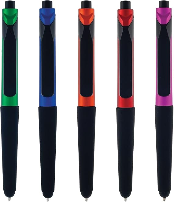 Monteverde S-106 Click Action One-Touch Ballpoint Pen with Front Stylus - Assorted (12 Pack)