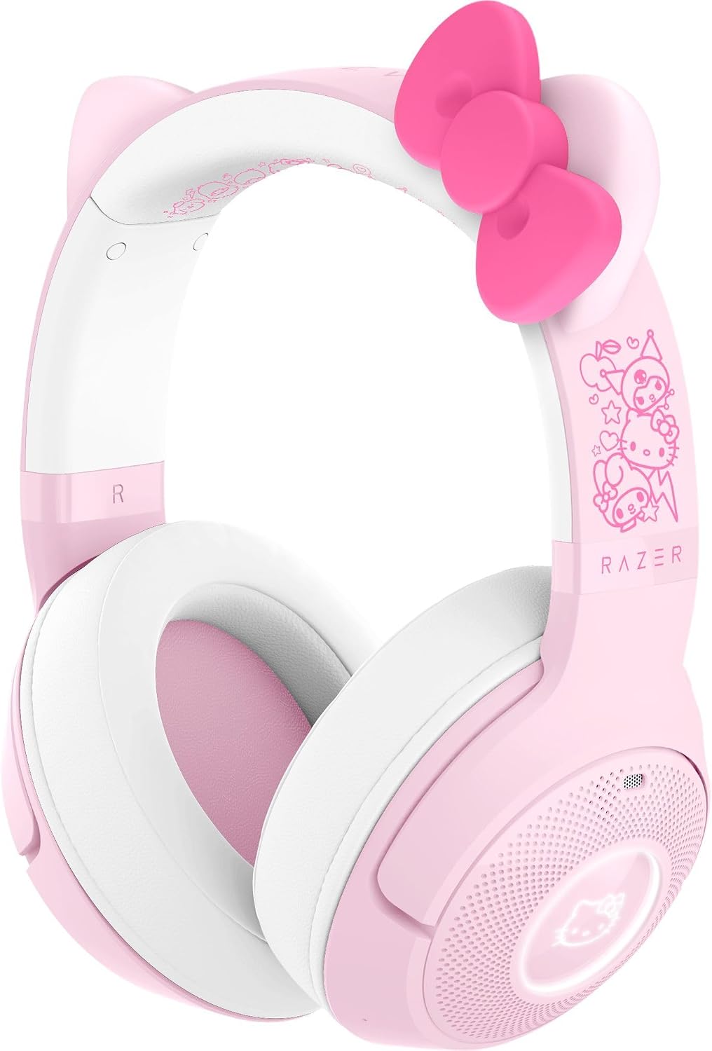 Razer Kraken Kitty V2 BT Wireless RGB Headset: Chroma RGB - Bluetooth 5.2-40 mm Drivers - 40 Hr Battery wType C Charging - Hello Kitty & Friends Edition