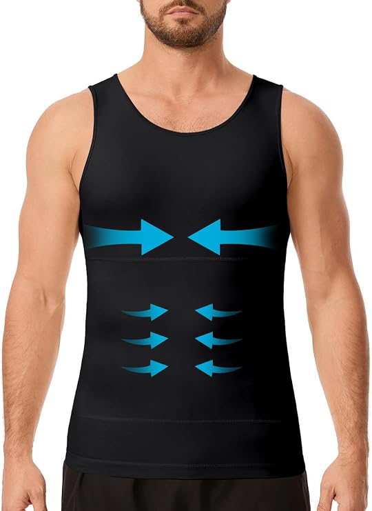 Mens Shapewear Tank Top Compression Shirt Slimming Body Shaper
