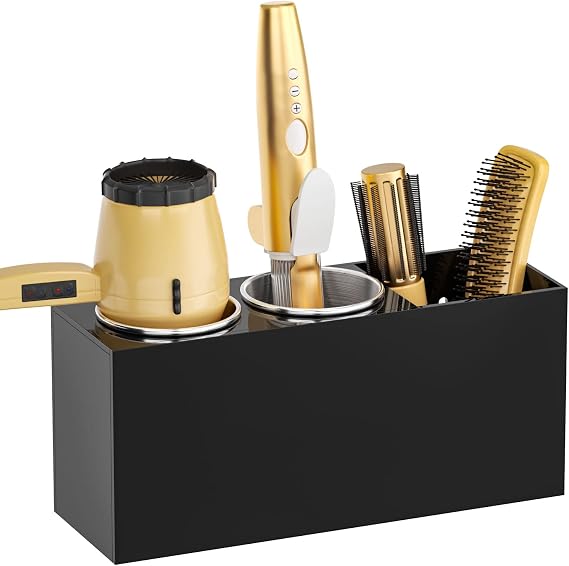 NIUBEE Hair Tool Organizer Wall Mount, Hair Dryer Holder for Bathroom,Black