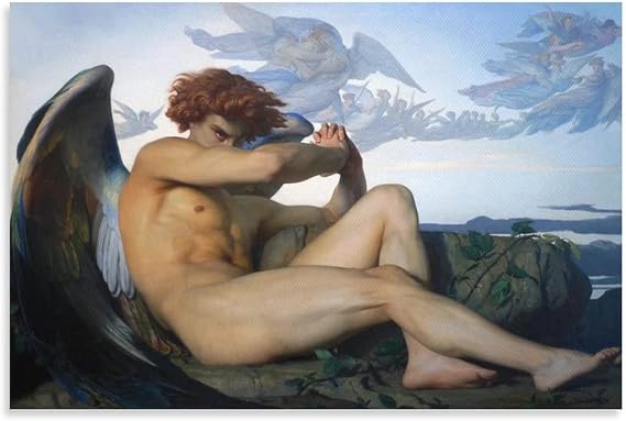 Fallen Angel Famous Classic Painting Oil Poster Aesthetic Canvas Wall Art Living Room Bedroom Painting Living Room Decor 24x36 Frame (1218inch- Framed)
