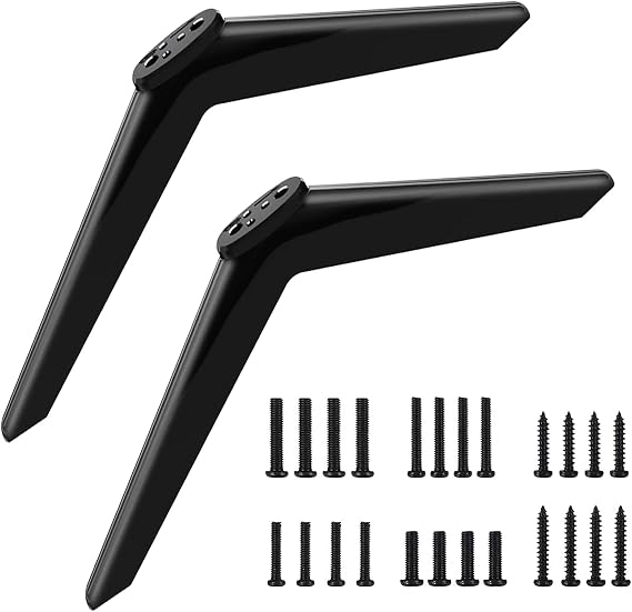 TV Legs Table Top TV Stand for TCL Roku 40 43 Inch Smart TV, TV Stand Base Feet for TCL Roku TV 40S325 43S425 43S421 Replacement TV Stand Legs with Screws (Black)
