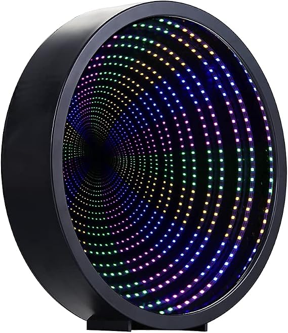 Chibuy Infinity Mirrors Tunnel Lights LED Night Lights 3D Mirrors Wall Light Desktop Lamp Wedding Festival Party Decoration Light Sign Illusion Light Tunnel Mirror-Lights (Battery Powered)