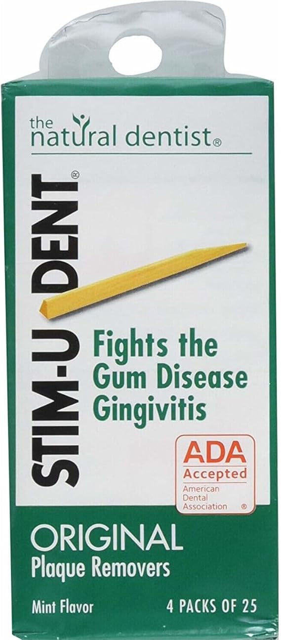 Stim-U-Dent Plaque Removers 3 Packs of 4x25 Picks/Pack (300 Picks) - Mint Flavor