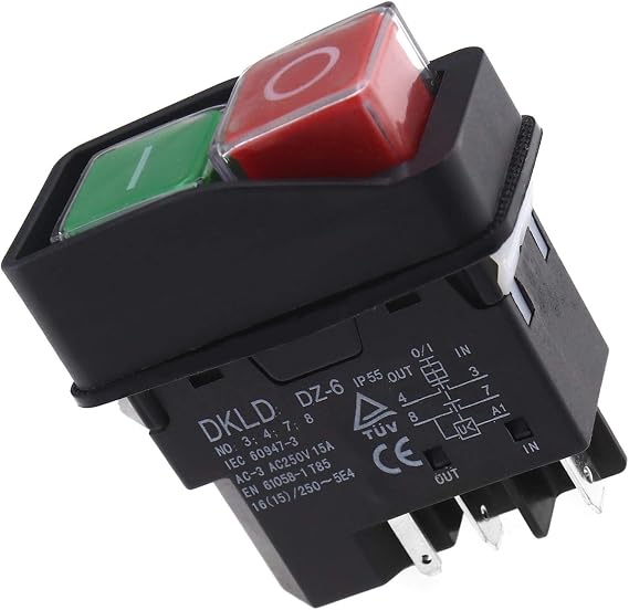 SING F LTD IP55 Electric On Off Switch Red and Green 240V