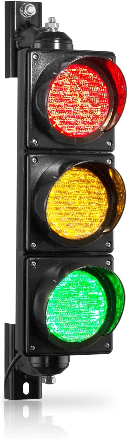 BBMi DC9-36V(4 inch) Traffic Light, Red Yellow Green Light, PC Housing Stop and Go, Outdoor Waterproof IP65 Industrial LED Traffic Lamp