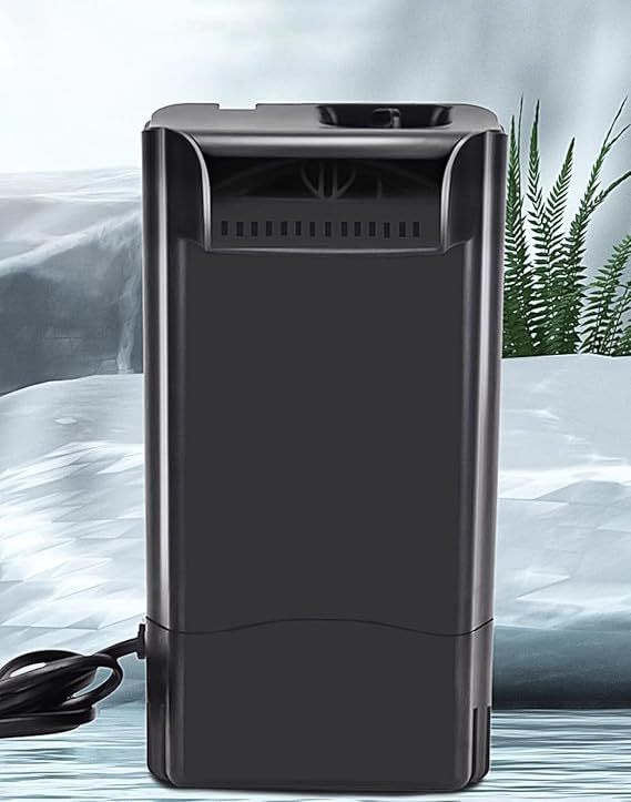 Upgraded Turtle Tank Filter Aquarium Filter Ultra-Silent Internal Waterfall Filter Low Water Level 30-75 Gal Adjustable for Freshwater Saltwater Reptile Shrimp Frog (16W Turtle Filter)