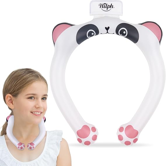 Hilph Kids Neck Cooling Tube for Baby & Toddler, Reusable Children Ice Ring Neck Cooler Wrap for Hot Weather Heat Summer, Body Cooling Product for Kids Outdoor Sports, Camping, Beach, White Panda