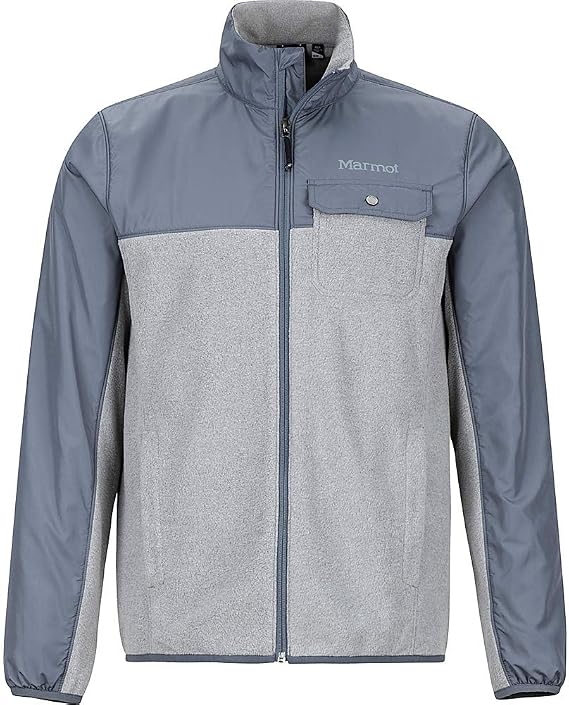MARMOT Men's Tech Sweater Jacket (Medium, Grey Storm Heather/Steel Onyx)