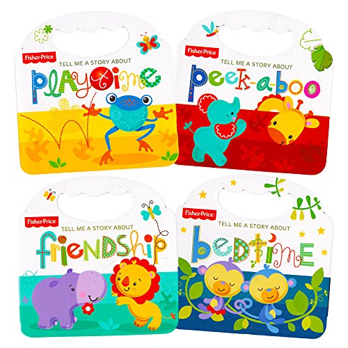 Fisher Price My First Books Set of 4 Baby Toddler Board Books Bedtime, Playtime, Friendship and Peek-a-Boo!