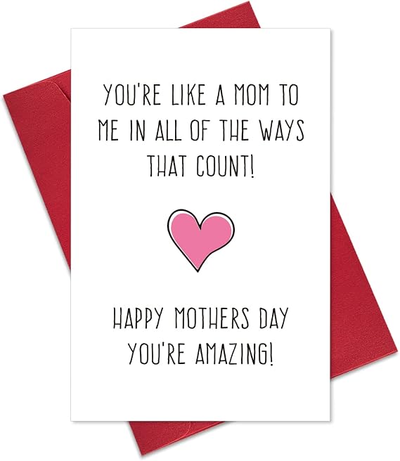 Ogeby Funny Mothers Day Gifts for Stepmom, Like A Mom to Me Mothers Day Card Gift, Cute Mothers Day Card Gift for Auntie Godmother Mother in Law