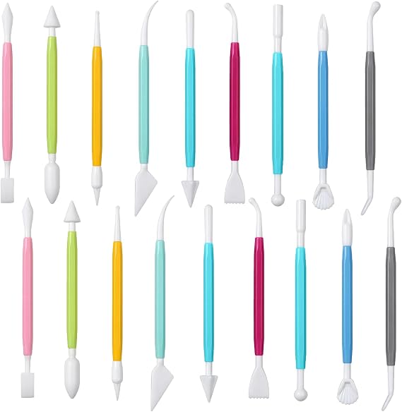 18PCS Air Dry Clay Tools, Clay Tools Sculpting, Carving Kit for Shaping and Detailing for DIY Pottery, Modeling Polymer Clays Easy Grip for Beginners and Craft Lovers